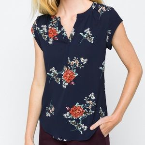 Fun 2 Fun Walden Split Neck Blouse